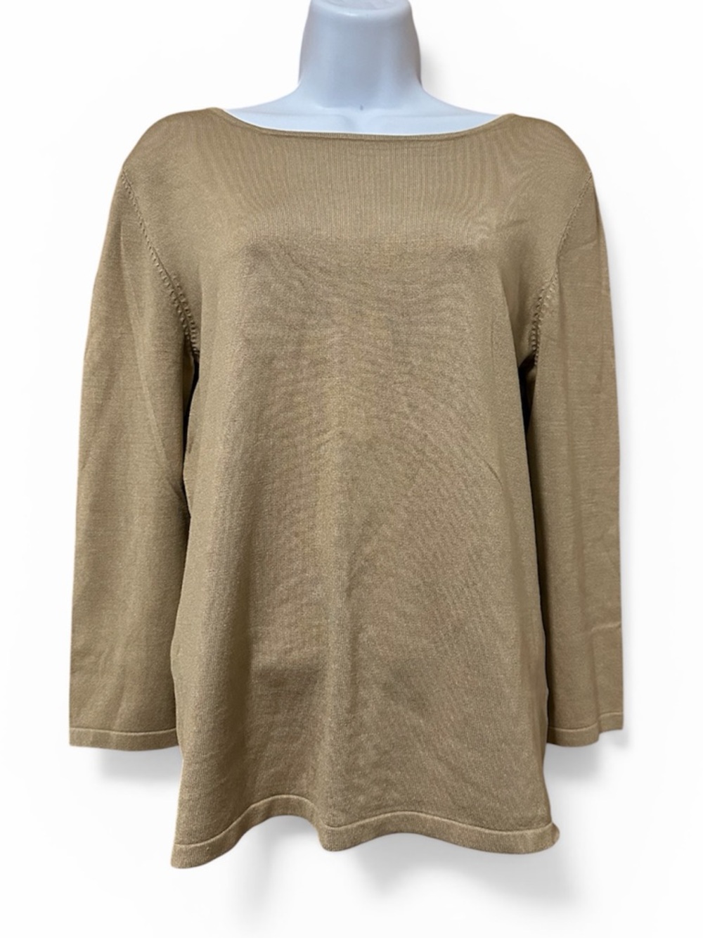 Ralph Lauren‎ Silk-Blend Crew Neck Long Sleeve Top - Beige. Women’s Large. - Picture 5 of 5